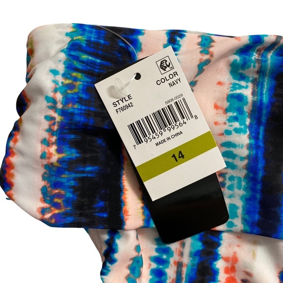 Island Escape Foldover Waist Full Coverage Bikini Swim Bottoms Plus Size 14 - Picture 10 of 16